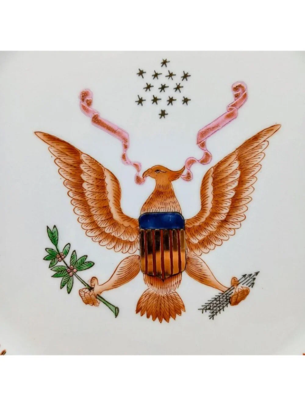 American Eagle Porcelain Plate Armorial Decor  Wall Plate